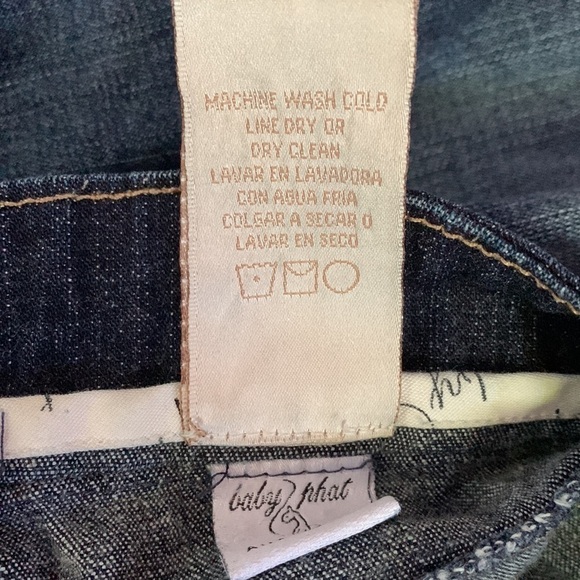 Baby Phat Y2K Denim Capri Low Rise Red Satin Cropped Jeans Size 13 - Picture 6 of 11